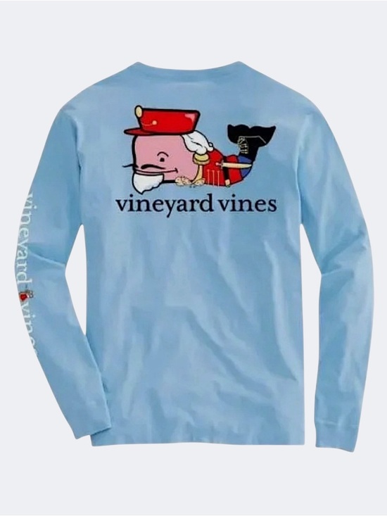 Vineyard Vines Other - Vineyard Vines Kids Nutcracker Whale Long Sleeve Pocket Tee Blue Boys Size 6 NWT